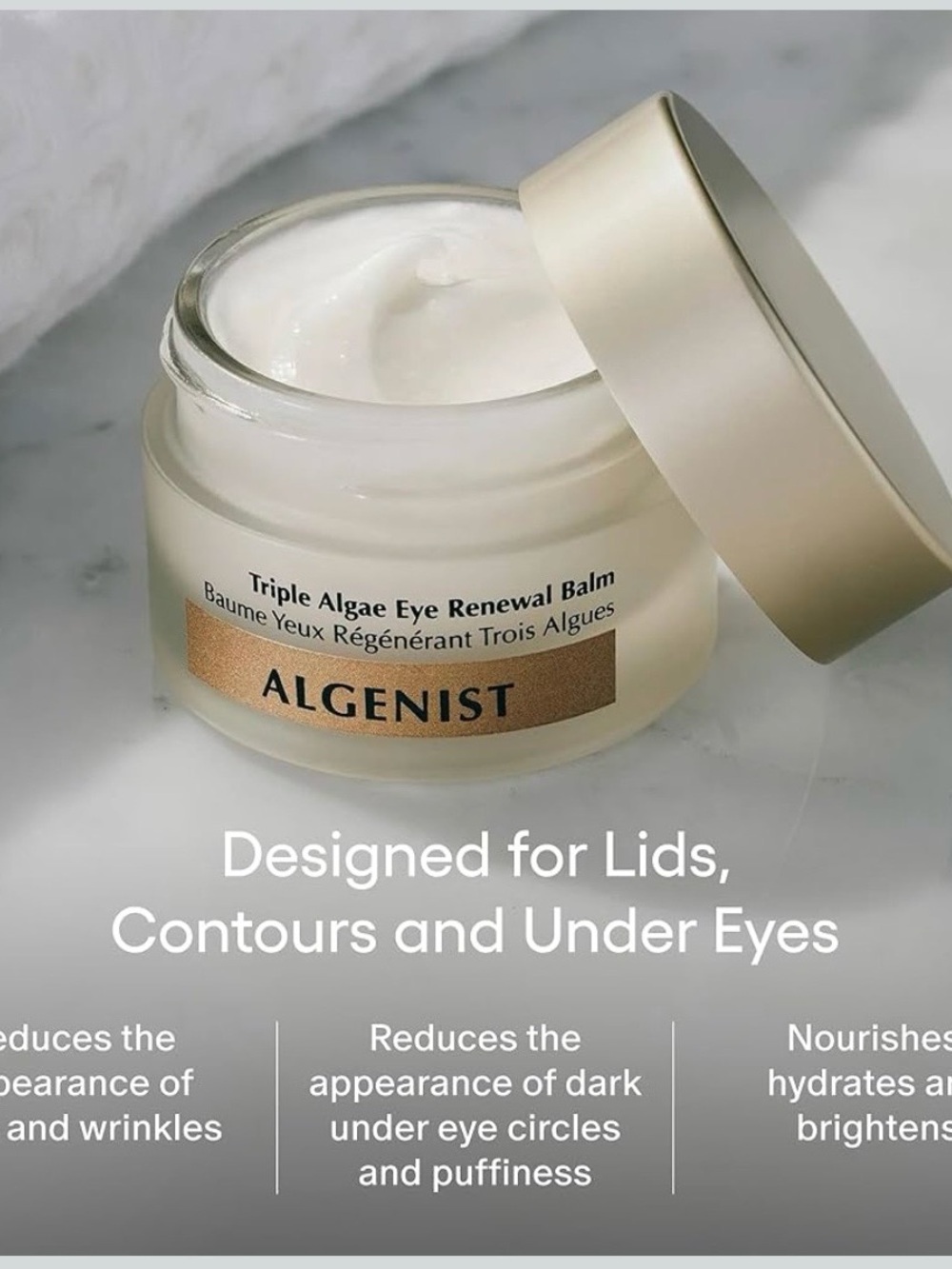 Algenist | NIB Triple Algae Eye Renewal Balm - Hydrating Vegan Eye Cream - Picture 2 of 6